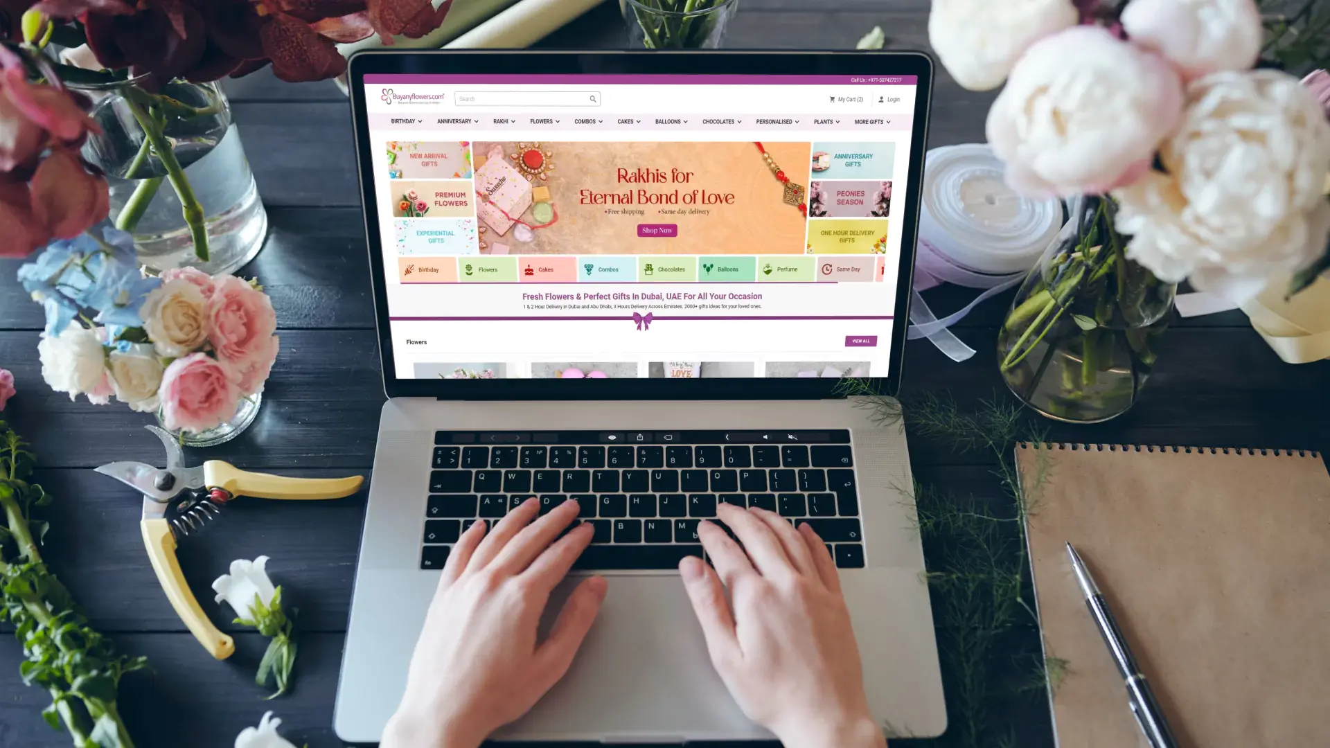 Ecommerce Website Development for Buy Any Flowers in the UAE