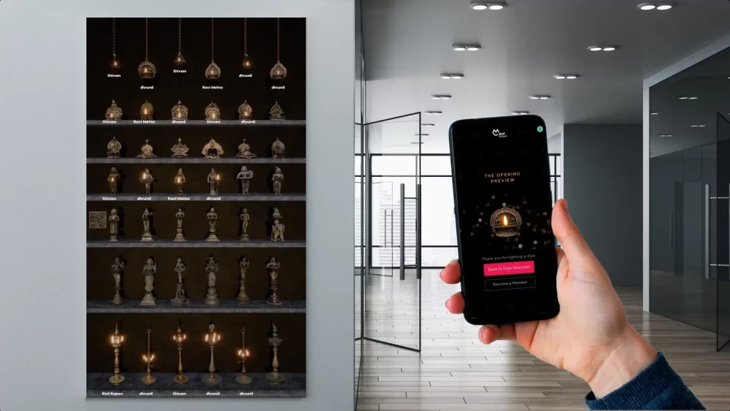 Immersive museum experience letting MAP visitors light a virtual Diya lamp, by ViitorCloud